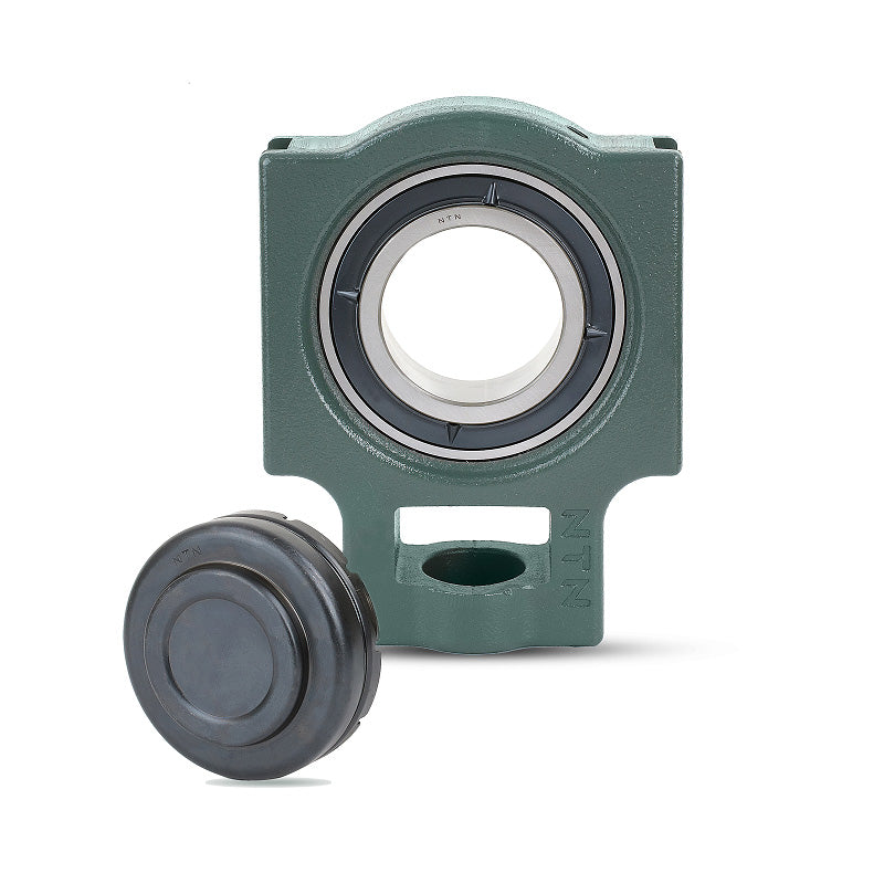 NTN SM-UKT213AD1/HA2313 Imperial Cast Iron Take Up Unit with Steel Plate Cover - Closed Version - Insert and Adaptor Sleeve Fits 2-3/16 inch Shaft - Allow 2-3 Days