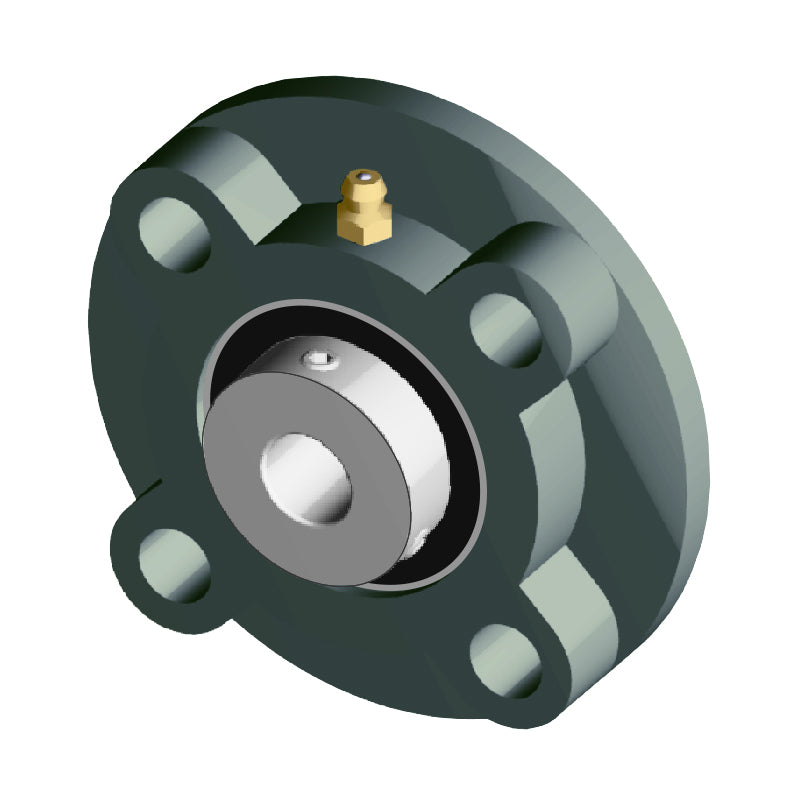 NTN UCFCX13D1 Metric Four Bolt Cast Iron Round Flanged Housing with 65mm Insert - Allow 2-3 Days