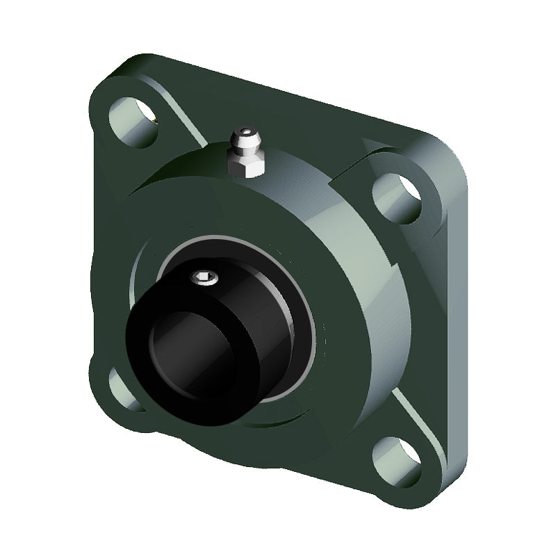 NTN UELF210D1W3 Metric Four Bolt Square Cast Iron Flange Housing with 50mm Bore Eccentric Collar Insert - Allow 2-3 Days