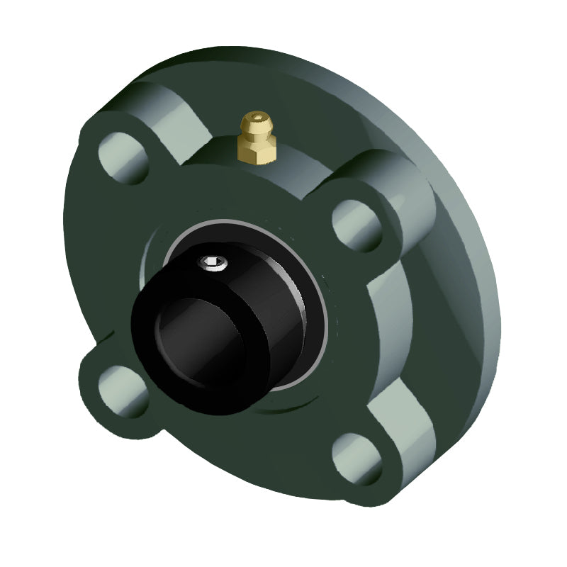 NTN M-UELFC207D1 Metric Four Bolt Cast Iron Round Flanged Housing with 35mm Eccentric Collar Insert - Allow 2-3 Days