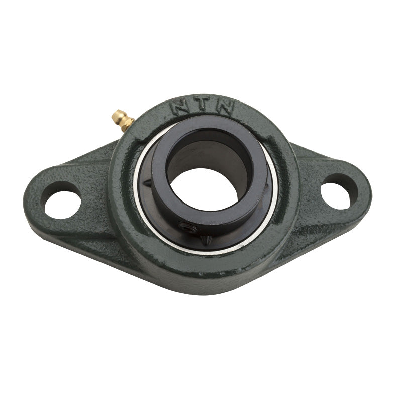 NTN M-UELFL212-206D1 Imperial Two Bolt Cast Iron Oval Housing with 2-3/8 inch Bore Eccentric Collar Insert - Allow 2-3 Days