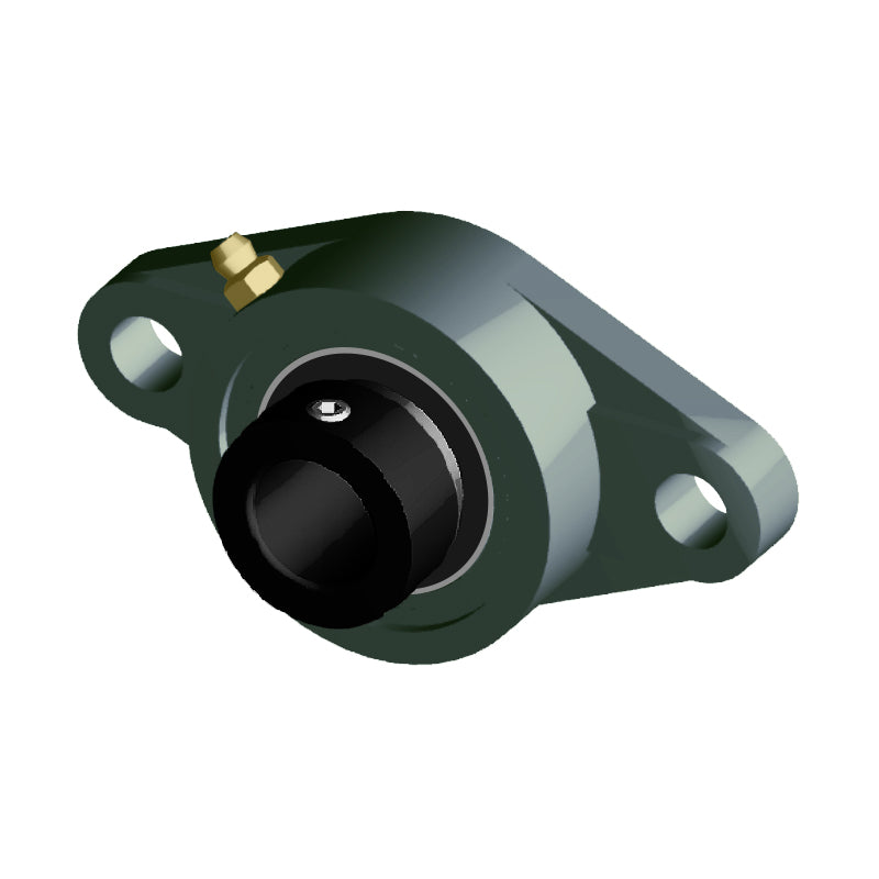 NTN UELFL209D1W3 Metric Two Bolt Cast Iron Oval Housing with 45mm Bore Eccentric Collar Insert - Allow 2-3 Days