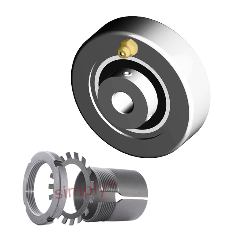 NTN UKC310D1/HS2310 Imperial Cast Iron Cartridge Unit with Adaptor Sleeve Mounted and 1-5/8 inch Bore Insert 5.5118 inch Outside Dia - Allow 2-3 Days