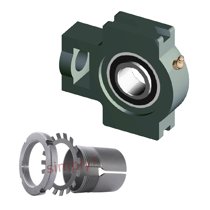 NTN UKT306D1/HS2306 Imperial Cast Iron Take Up Unit Insert and Adaptor Sleeve Fits 7/8 inch Shaft - Allow 2-3 Days