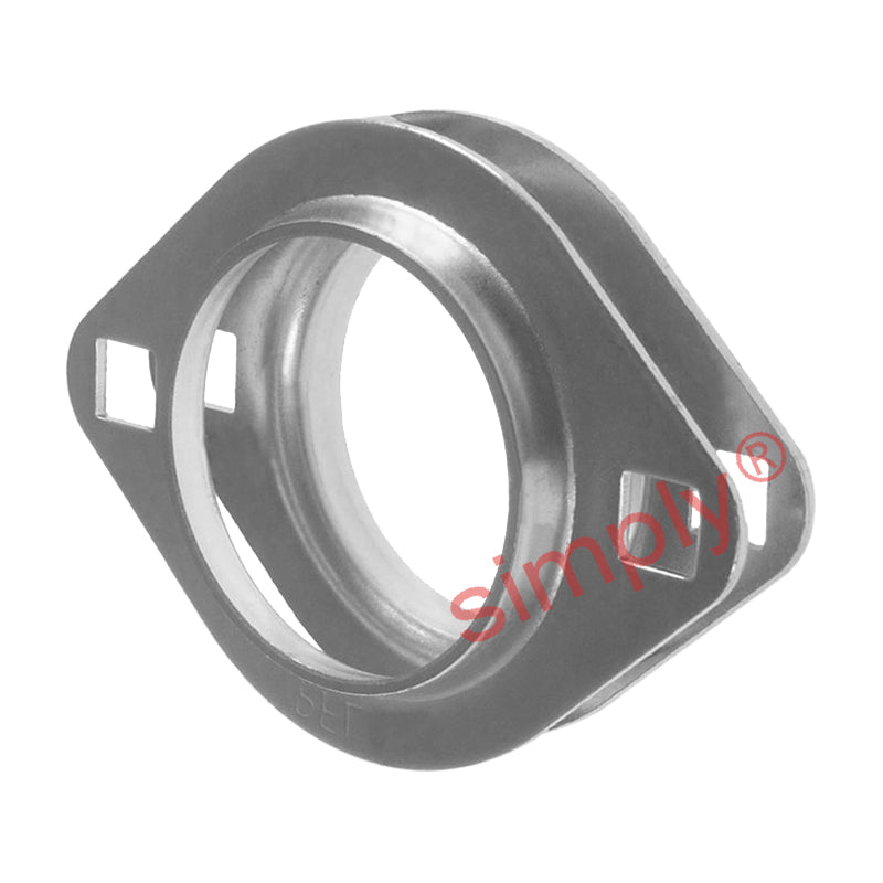 PFL208 1 Set of Oval 2 Bolt Pressed Steel Bearing Housing for 208 inserts