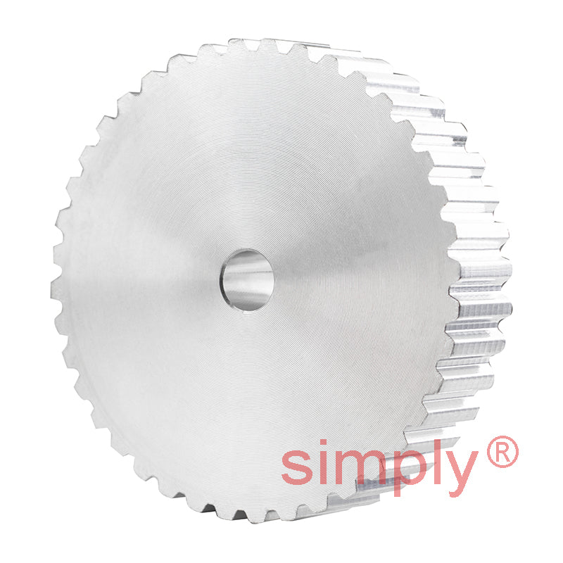 P40-XL-037 - 1/5 inch Pitch 40 Tooth Pilot Bore Aluminium Timing Pulley for 3/8 inch Wide Belt