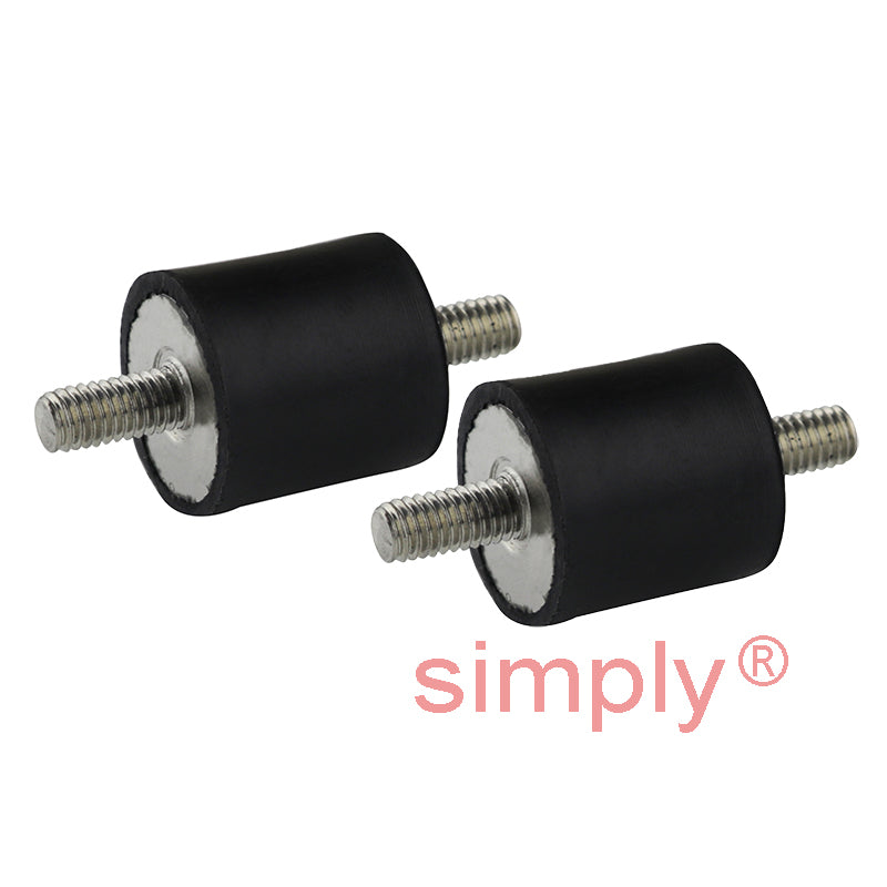 Pack of 2 High-Performance Male/Male Anti-Vibration Bobbin 20x10mm M6 Threads