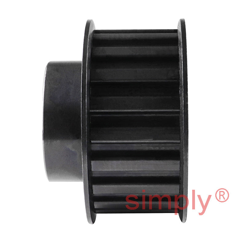 P22-XL-037FST - 1/5 inch Pitch 22 Tooth Flanged Pilot Bore Steel Timing Pulley for 3/8 inch Wide Belt