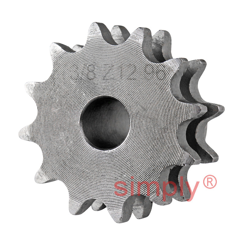 12 Tooth 06B Duplex Pilot Bore Sprocket for 3/8 inch Pitch Chain