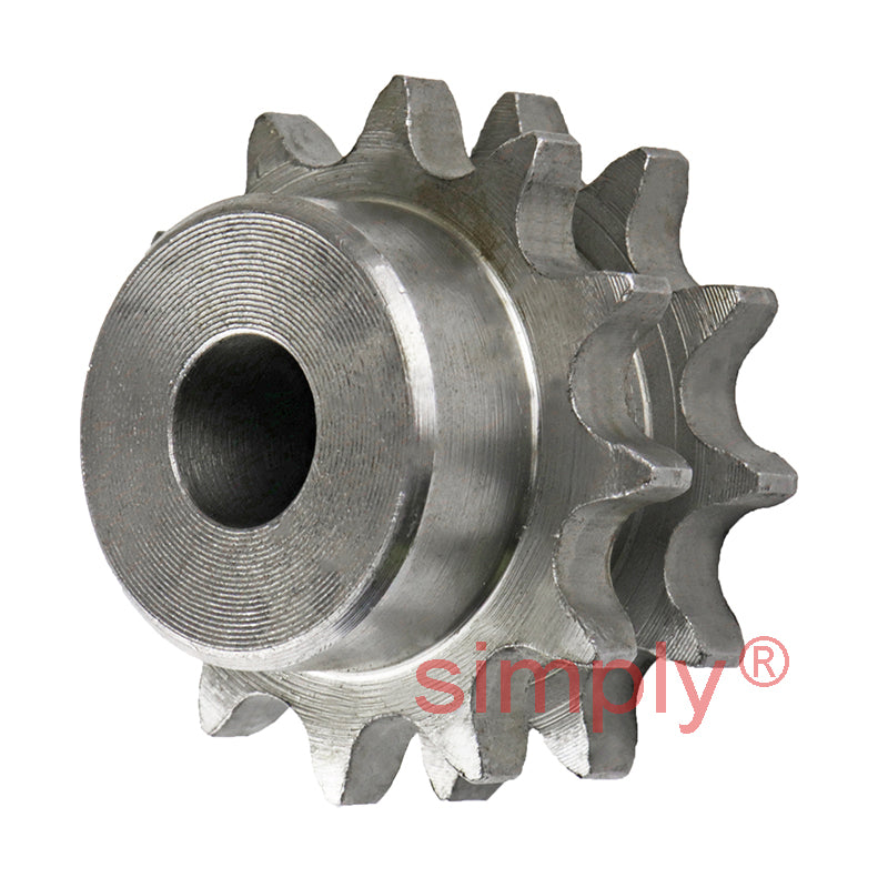 12 Tooth 06B Duplex Pilot Bore Sprocket for 3/8 inch Pitch Chain