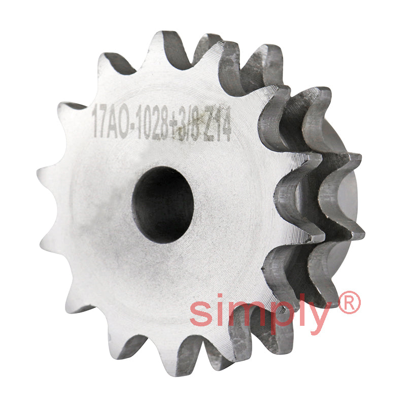 14 Tooth 06B Duplex Pilot Bore Sprocket for 3/8 inch Pitch Chain