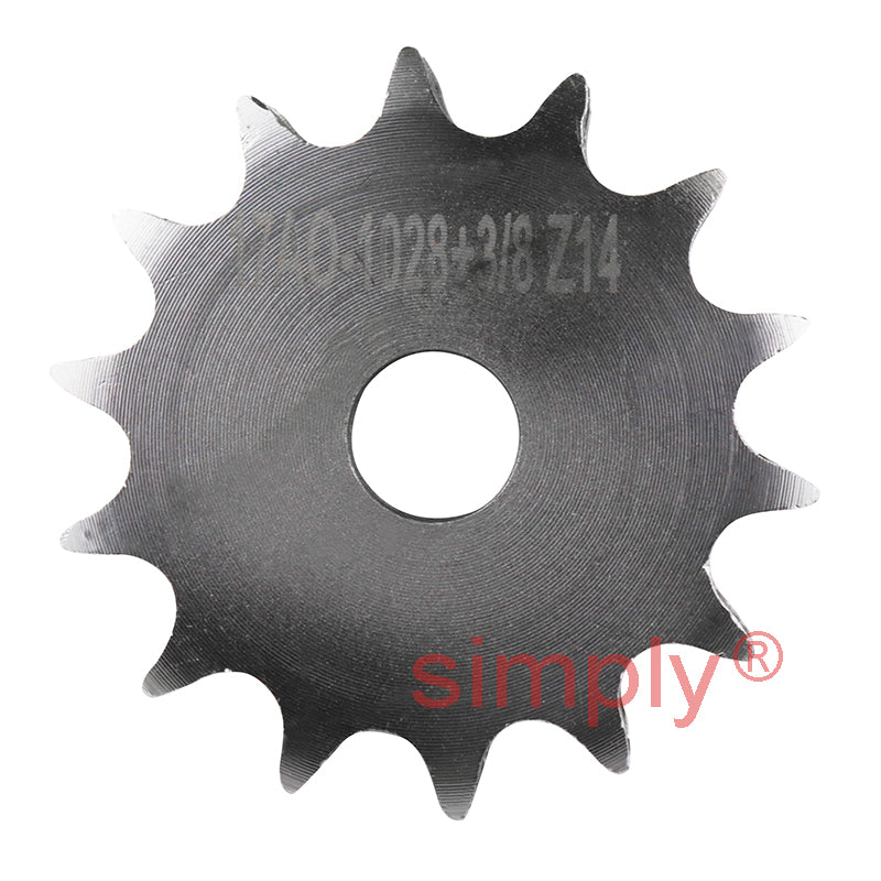 14 Tooth 06B Duplex Pilot Bore Sprocket for 3/8 inch Pitch Chain