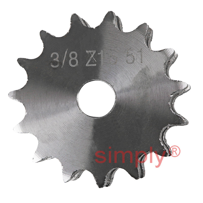 15 Tooth 06B Duplex Pilot Bore Sprocket for 3/8 inch Pitch Chain