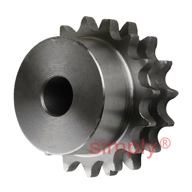 16 Tooth 06B Duplex Pilot Bore Sprocket for 3/8 inch Pitch Chain