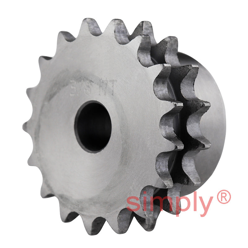 17 Tooth 06B Duplex Pilot Bore Sprocket for 3/8 inch Pitch Chain