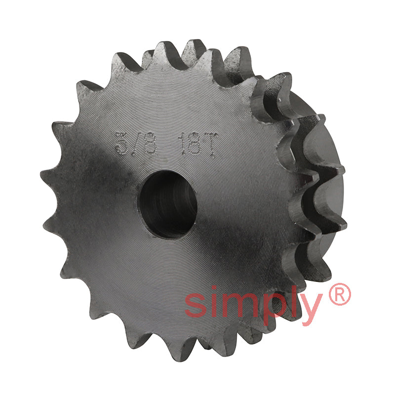 18 Tooth 06B Duplex Pilot Bore Sprocket for 3/8 inch Pitch Chain