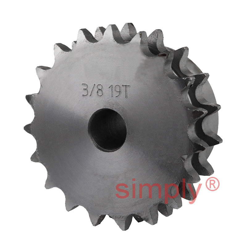19 Tooth 06B Duplex Pilot Bore Sprocket for 3/8 inch Pitch Chain