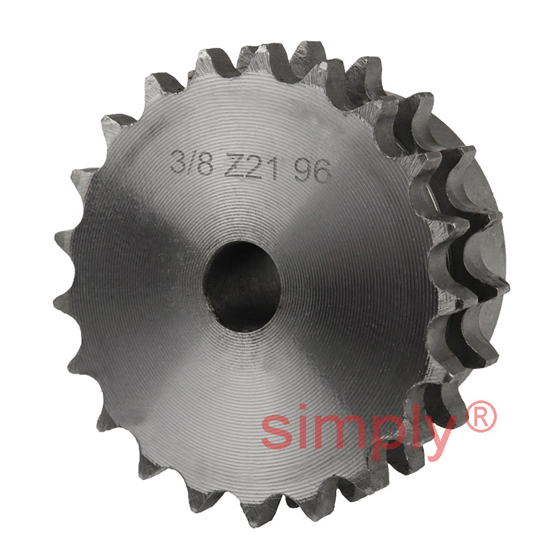 21 Tooth 06B Duplex Pilot Bore Sprocket for 3/8 inch Pitch Chain