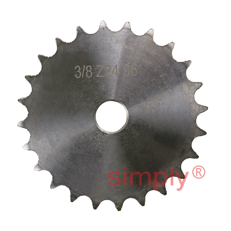 24 Tooth 06B Duplex Pilot Bore Sprocket for 3/8 inch Pitch Chain