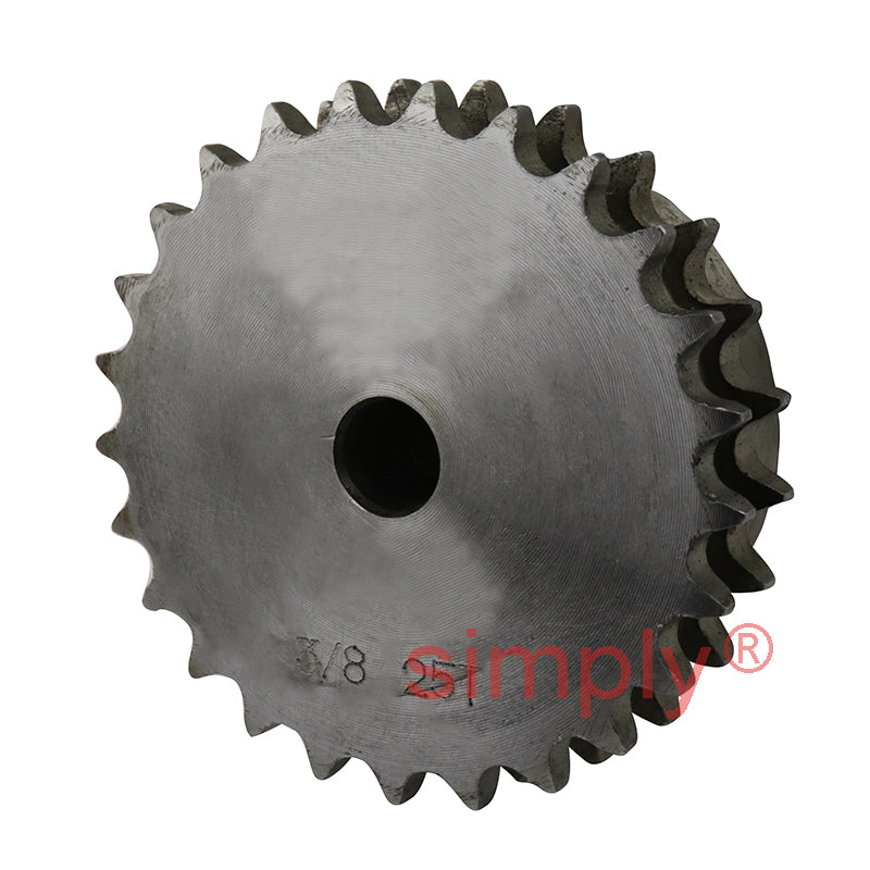 25 Tooth 06B Duplex Pilot Bore Sprocket for 3/8 inch Pitch Chain