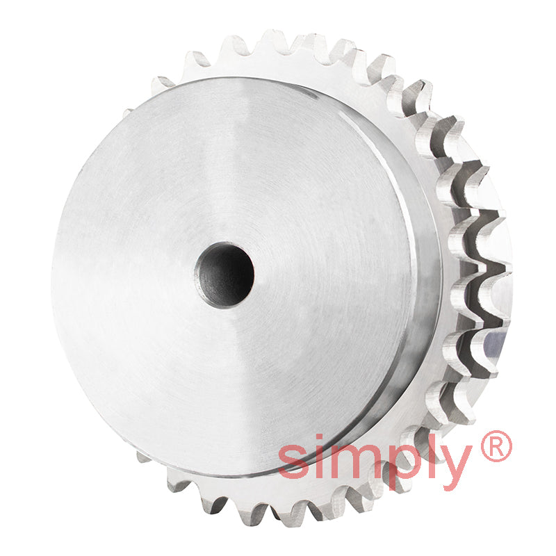 30 Tooth 06B Duplex Pilot Bore Sprocket for 3/8 inch Pitch Chain