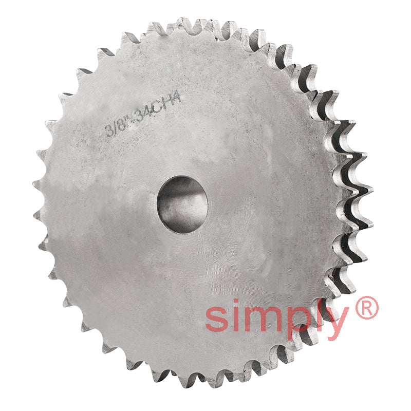 34 Tooth 06B Duplex Pilot Bore Sprocket for 3/8 inch Pitch Chain