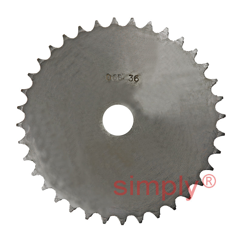 36 Tooth 06B Duplex Pilot Bore Sprocket for 3/8 inch Pitch Chain