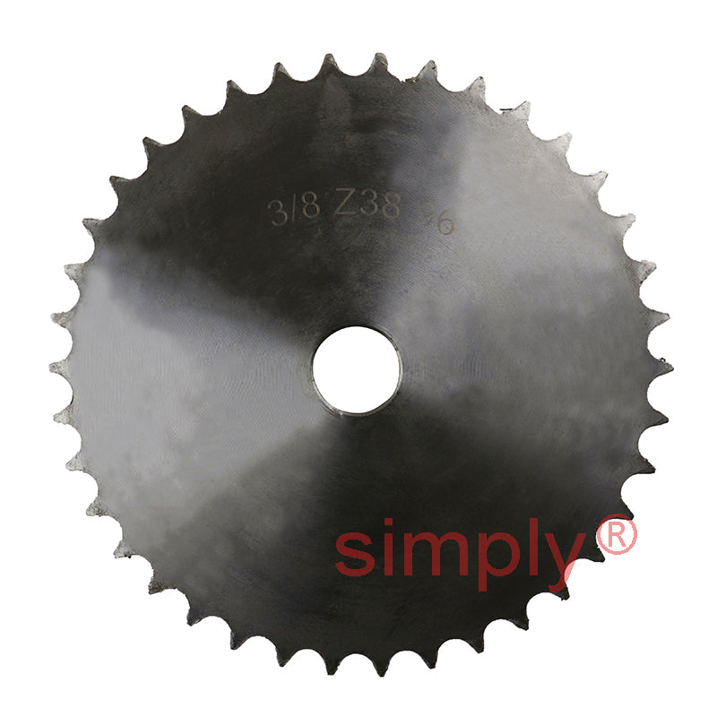 38 Tooth 06B Duplex Pilot Bore Sprocket for 3/8 inch Pitch Chain