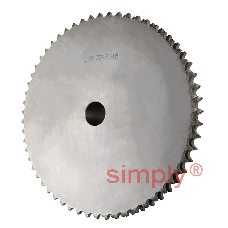 57 Tooth 06B Duplex Pilot Bore Sprocket for 3/8 inch Pitch Chain