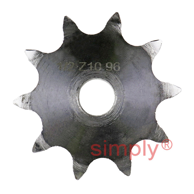 10 Tooth 08B Duplex Pilot Bore Sprocket for 1/2 inch Pitch Chain