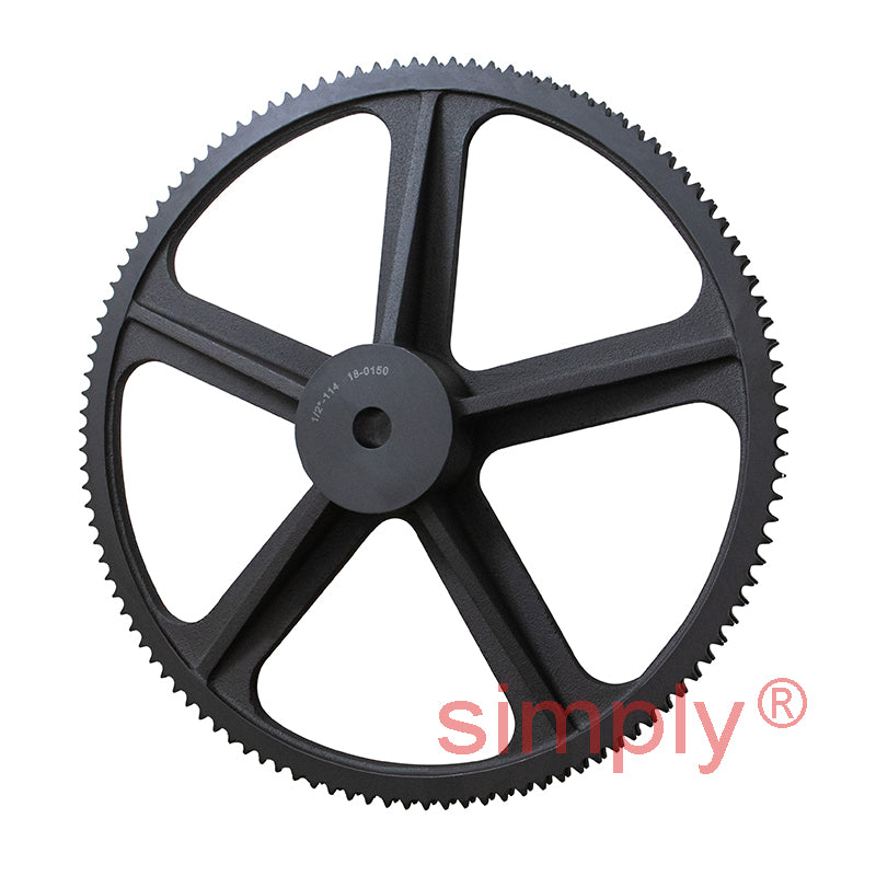 114 Tooth 08B Duplex Pilot Bore Sprocket for 1/2 inch Pitch Chain