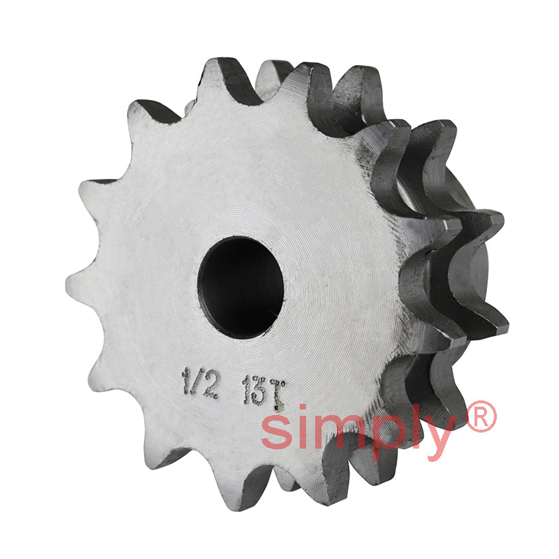 13 Tooth 08B Duplex Pilot Bore Sprocket for 1/2 inch Pitch Chain