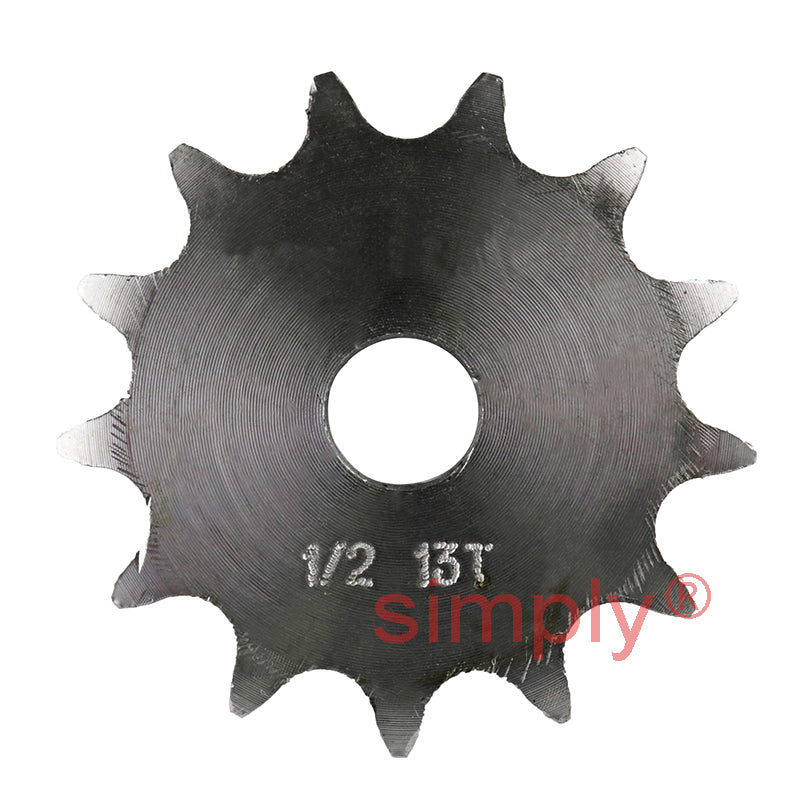 13 Tooth 08B Duplex Pilot Bore Sprocket for 1/2 inch Pitch Chain