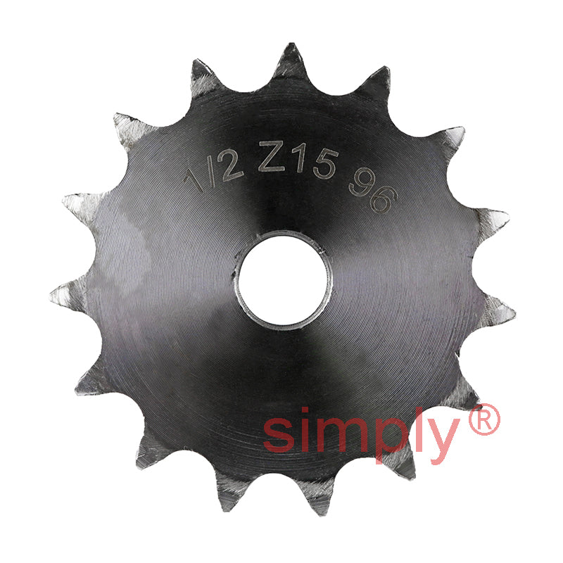 15 Tooth 08B Duplex Pilot Bore Sprocket for 1/2 inch Pitch Chain