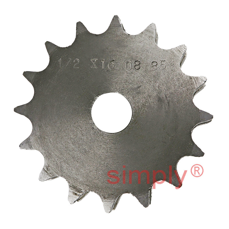 16 Tooth 08B Duplex Pilot Bore Sprocket for 1/2 inch Pitch Chain