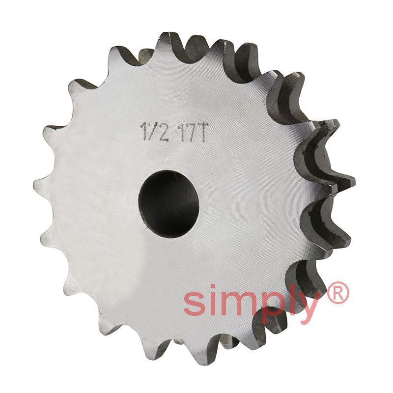 17 Tooth 08B Duplex Pilot Bore Sprocket for 1/2 inch Pitch Chain