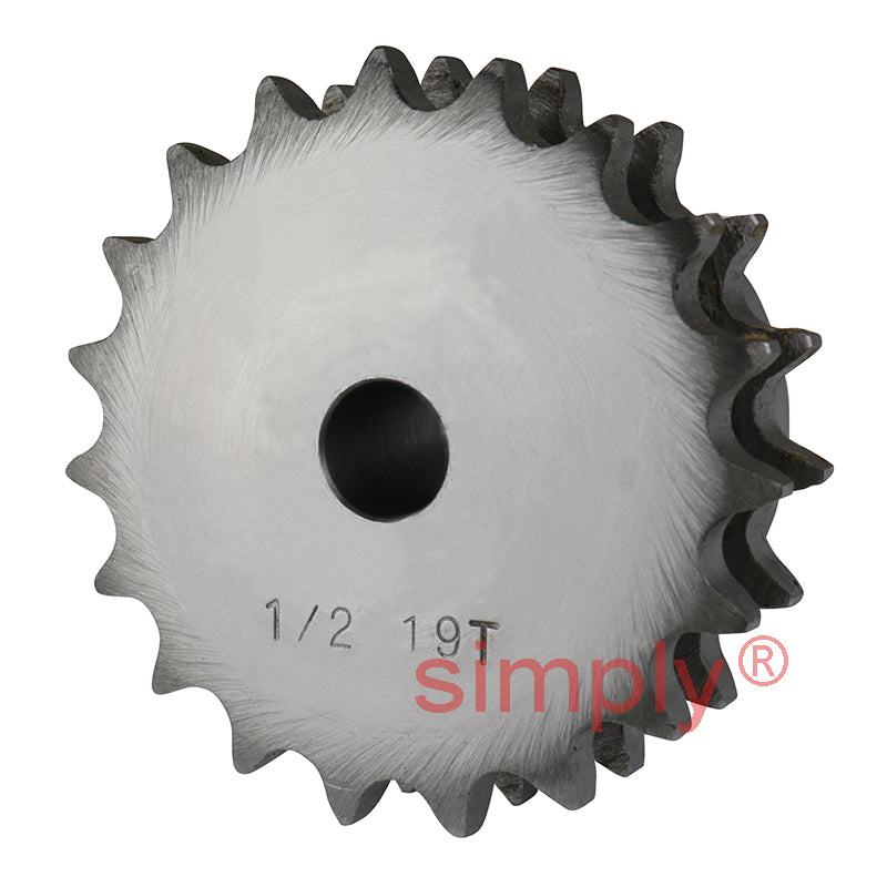 19 Tooth 08B Duplex Pilot Bore Sprocket for 1/2 inch Pitch Chain