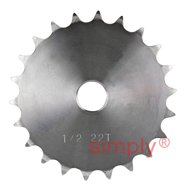 22 Tooth 08B Duplex Pilot Bore Sprocket for 1/2 inch Pitch Chain
