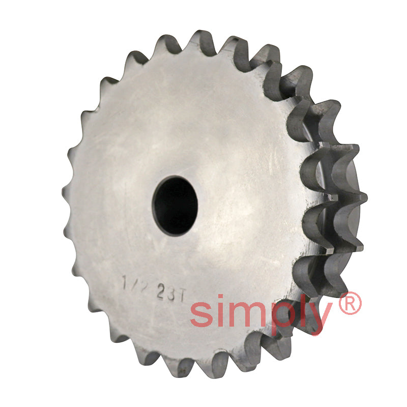 23 Tooth 08B Duplex Pilot Bore Sprocket for 1/2 inch Pitch Chain