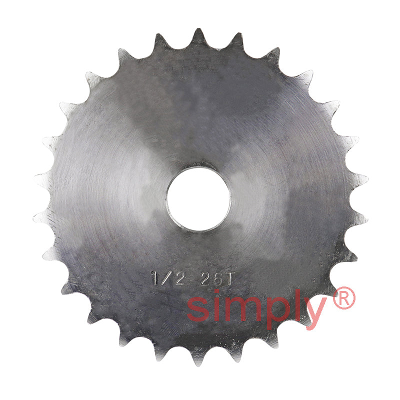 26 Tooth 08B Duplex Pilot Bore Sprocket for 1/2 inch Pitch Chain
