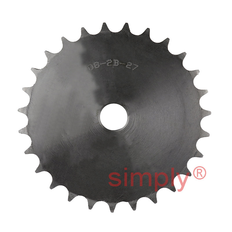27 Tooth 08B Duplex Pilot Bore Sprocket for 1/2 inch Pitch Chain