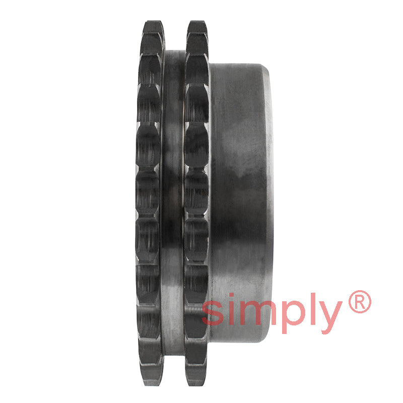 28 Tooth 08B Duplex Pilot Bore Sprocket for 1/2 inch Pitch Chain