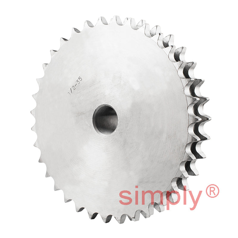 35 Tooth 08B Duplex Pilot Bore Sprocket for 1/2 inch Pitch Chain