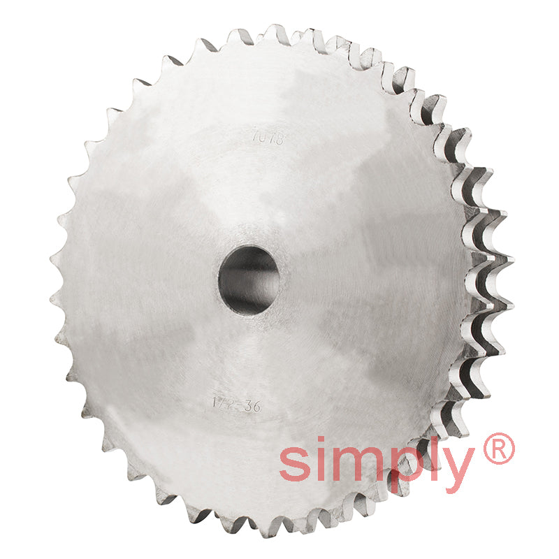 36 Tooth 08B Duplex Pilot Bore Sprocket for 1/2 inch Pitch Chain