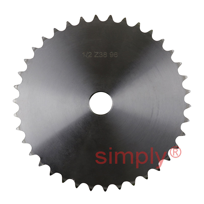 38 Tooth 08B Duplex Pilot Bore Sprocket for 1/2 inch Pitch Chain