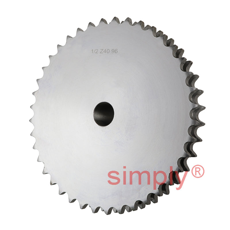40 Tooth 08B Duplex Pilot Bore Sprocket for 1/2 inch Pitch Chain