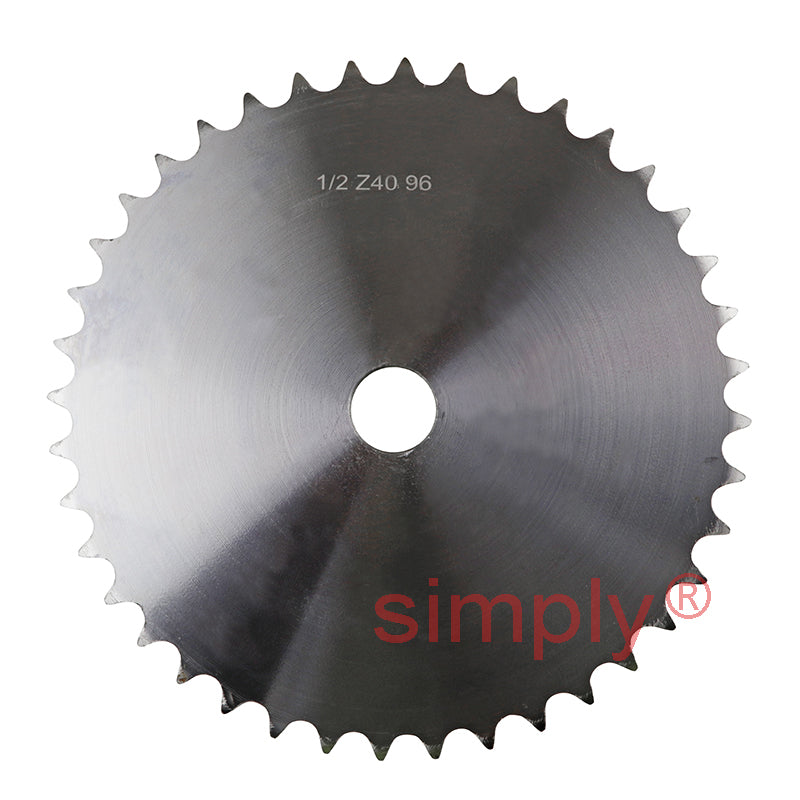 40 Tooth 08B Duplex Pilot Bore Sprocket for 1/2 inch Pitch Chain