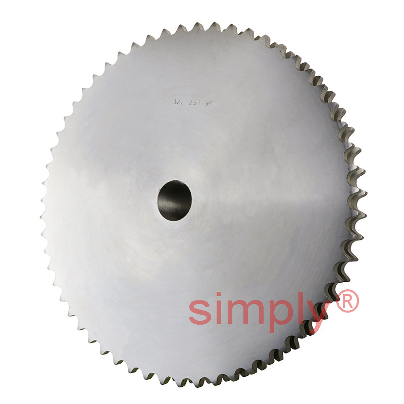 57 Tooth 08B Duplex Pilot Bore Sprocket for 1/2 inch Pitch Chain