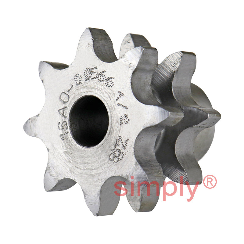 8 Tooth 08B Duplex Pilot Bore Sprocket for 1/2 inch Pitch Chain