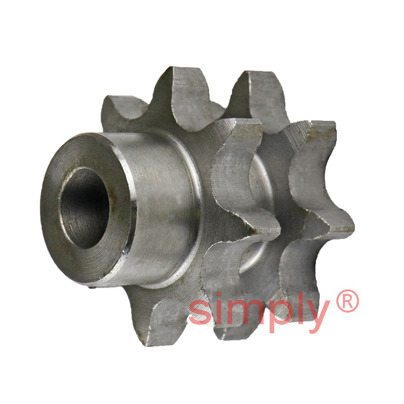 8 Tooth 08B Duplex Pilot Bore Sprocket for 1/2 inch Pitch Chain